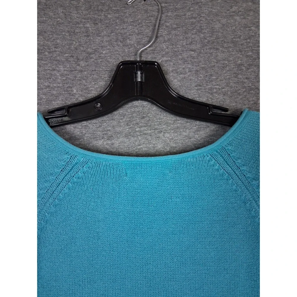 Eddie‎ Bauer Womens Sweater Large Blue Long Sleeve Cotton Roll Neck Cabincore